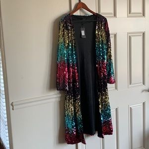 NWT Multiple Colored Sequined Kimono
